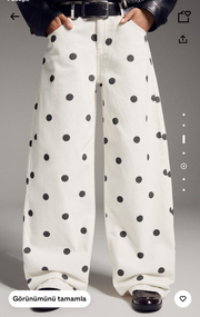 Puantiye Desenli Baggy Fit Pantolon(ÖS)