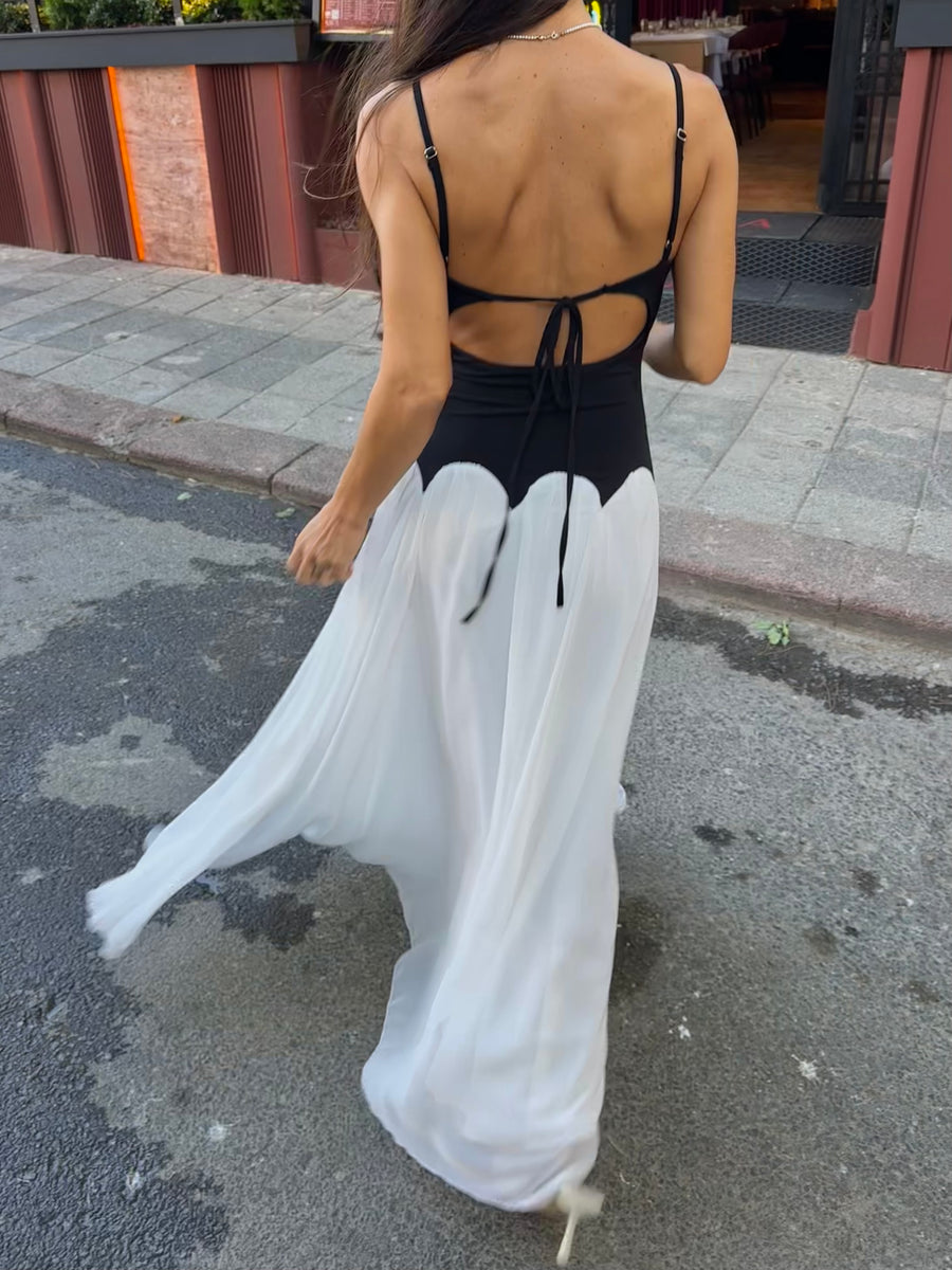 Bel ve Sırt Detaylı Elbise