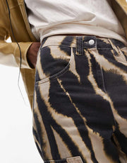 Topshop Zebra Yüksek Bel Jean