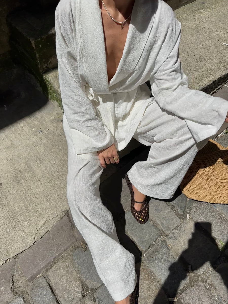 Şal Yaka Kimono/Pantolon Takım