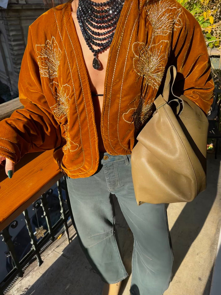 İthal İşlemeli Kadife Ceket(ÖS)