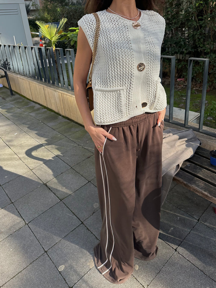 Modal Kumaş Yanları Çizgili Pantolon