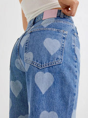 Baskılı Wide Leg Jean