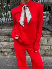 Fularlı Triko Kazak