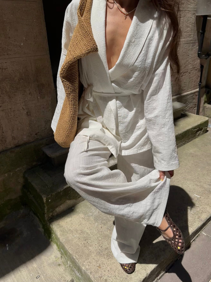 Şal Yaka Kimono/Pantolon Takım