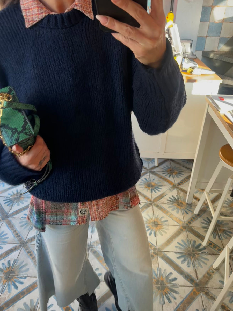 Örme Lacivert Kazak