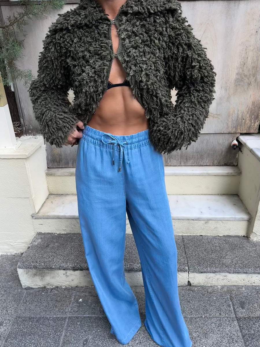 Beli Lastikli Denim Pantolon