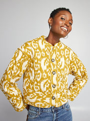 Desenli Kısa Kapitone Ceket