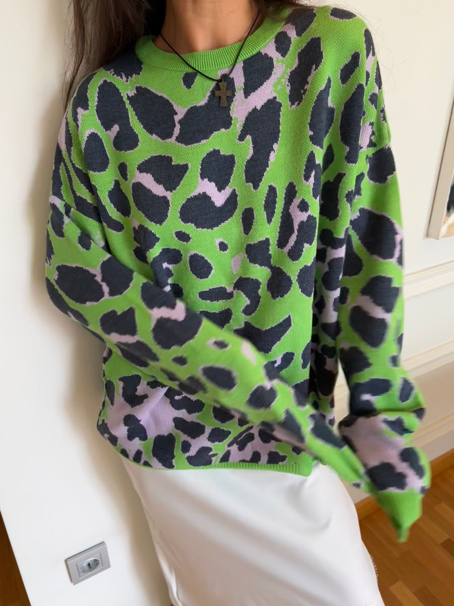 Leopar Baskılı Kazak