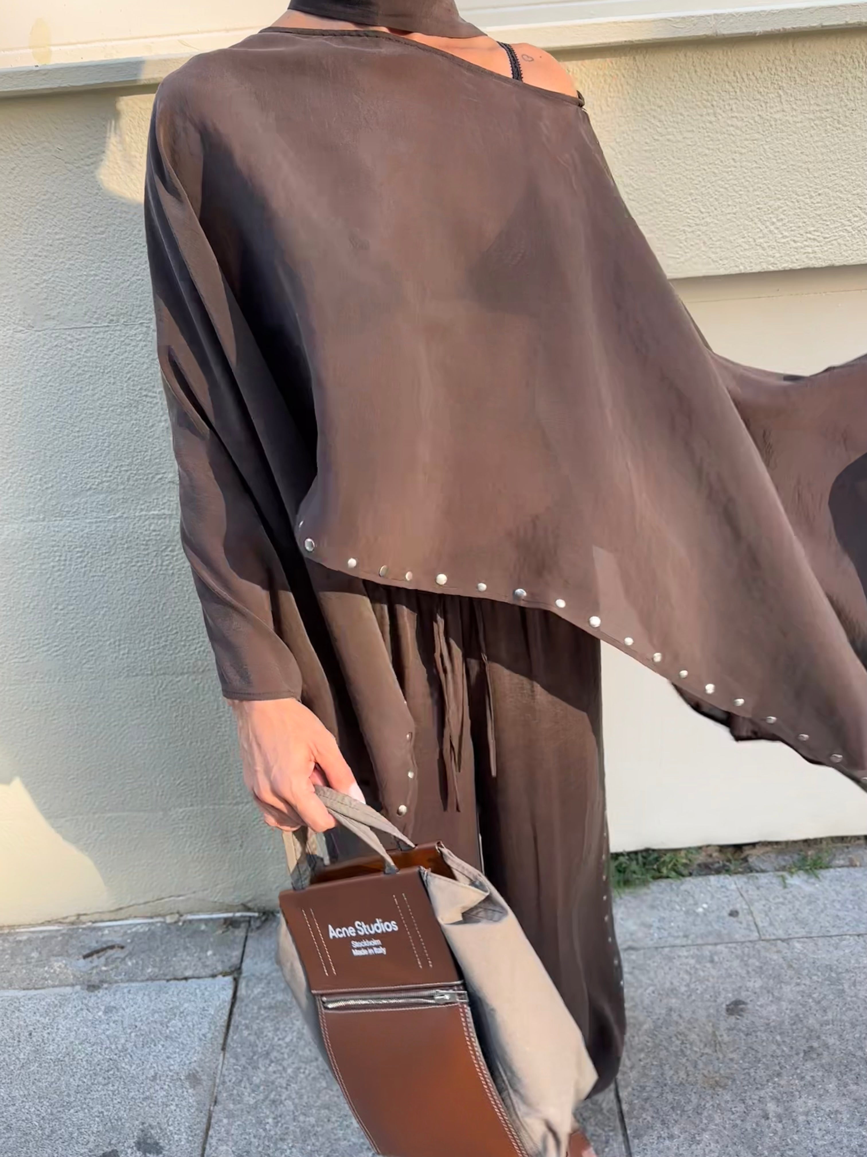 Zımbalı Pelerin/Şalvar Pantolon Takım
